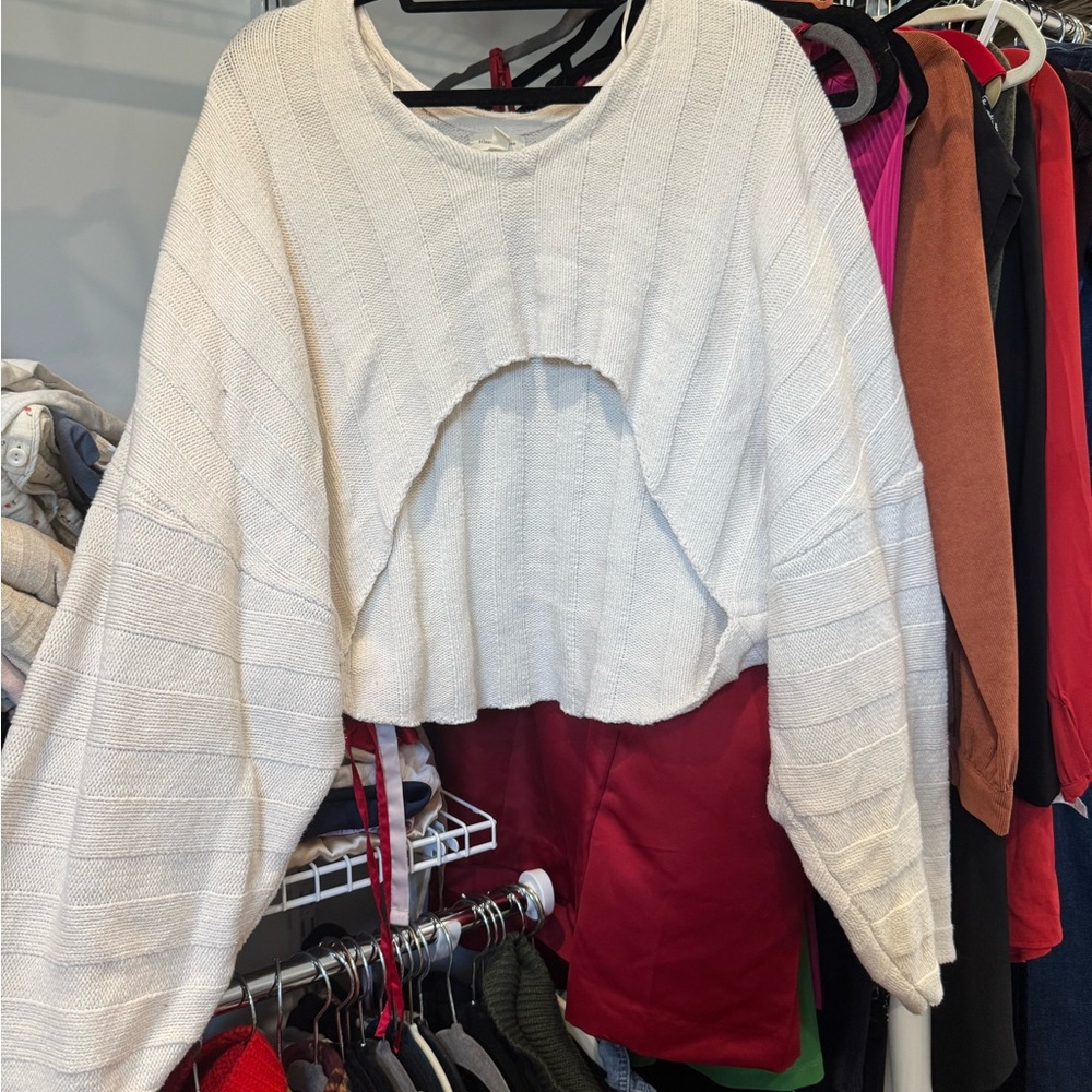 Cream Cropped Sweater